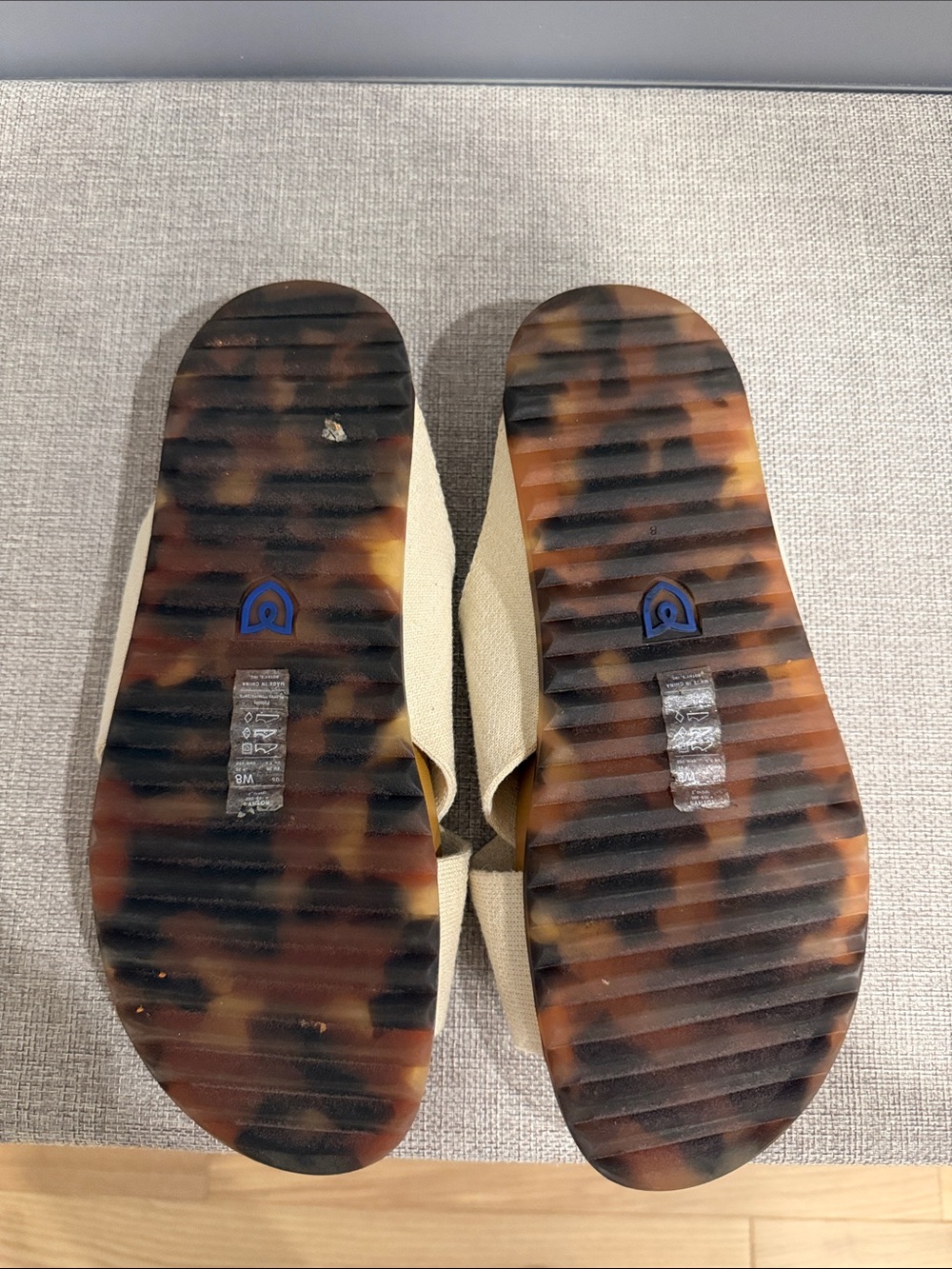 Rothy's Crisscross Slide Sandal in Natural/Tan - Picture 2 of 2